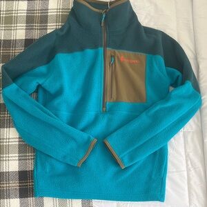 Cotopaxi Teal and Olive Fleece Pullover